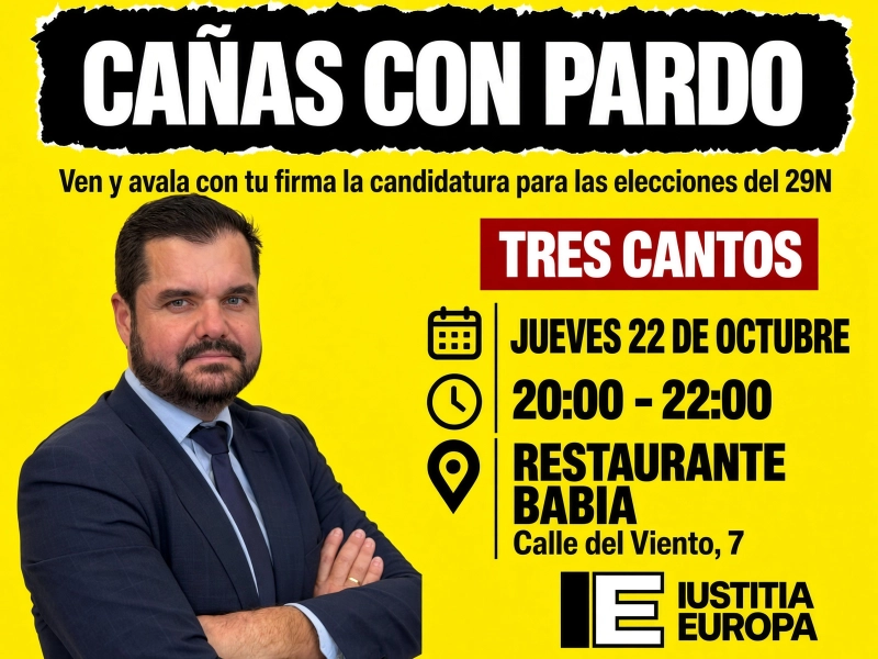 CAÑAS CON PARDO Y FIRMA LA CANDIDATURA PARA LAS ELECCIONES DEL 29N EN TRES CANTOS