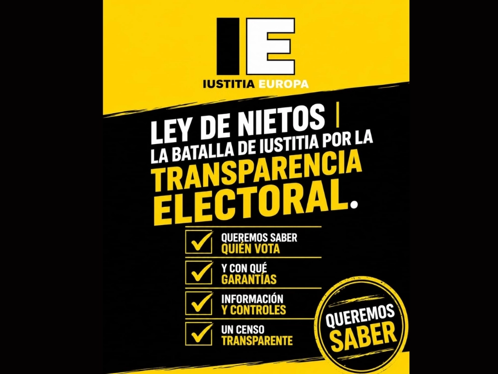 IUSTITIA EUROPA LLEVA ANTE LA JUNTA ELECTORAL CENTRAL LA IDENTIFICACIÓN DIGITAL, EL CENSO DE RESIDENTES AUSENTES Y EL CONTROL DEL NICC